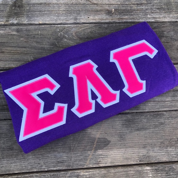 Zig Zag Embroidered Greek Letters - Picture 1 of 1